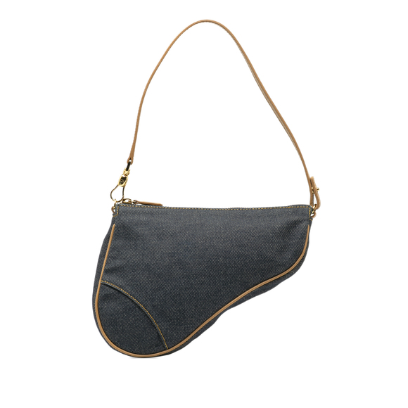 Pre-Loved Dior Denim Saddle Pochette - Picture 1 of 9